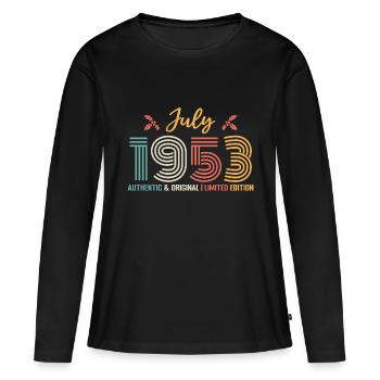 Birthday 1952 July 1952 July 1952 - Women's Premium Organic Long Sleeve Shirt - black - Front - Julia (174cm)