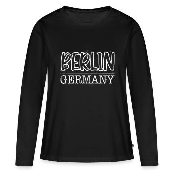 Berlin - T-shirt manches longues Premium bio Femme - noir - Devant - Julia (174cm)