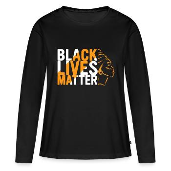 Mois de l’histoire des Noirs Histoire des Noirs - T-shirt manches longues Premium bio Femme - noir - Devant - Julia (174cm)