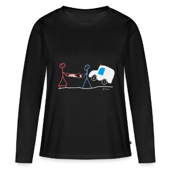 Sauvetage Strichmännchen Urgence Urgence Intervention urgence - T-shirt manches longues Premium bio Femme - noir - Devant - Julia (174cm)