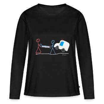 Sauvetage ambulancier homme-bâton, aide rapide - T-shirt manches longues Premium bio Femme - noir - Devant - Julia (174cm)