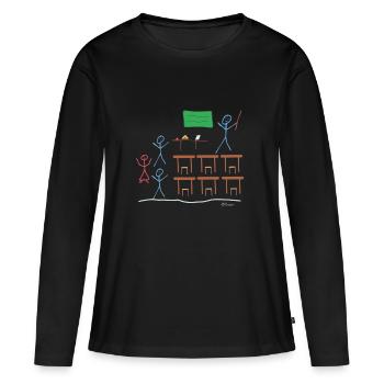Stick Figure Class, école secondaire - T-shirt manches longues Premium bio Femme - noir - Devant - Julia (174cm)