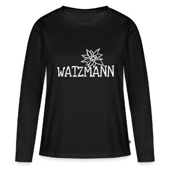 Edelweiss Watzmann - T-shirt manches longues Premium bio Femme - noir - Devant - Julia (174cm)