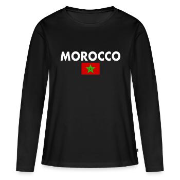 Maroc - T-shirt manches longues Premium bio Femme - noir - Devant - Julia (174cm)