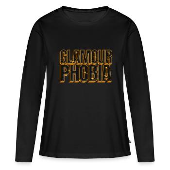 Glamourphobie Glamour Phobie Noble Glitter Phobia - T-shirt manches longues Premium bio Femme - noir - Devant - Julia (174cm)