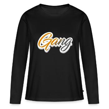 Équipe de gang - T-shirt manches longues Premium bio Femme - noir - Devant - Julia (174cm)
