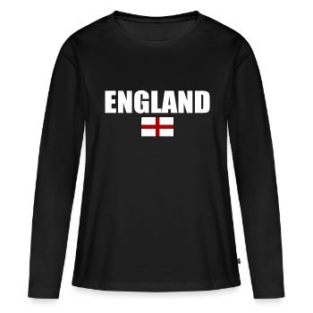 angleterre - T-shirt manches longues Premium bio Femme - noir - Devant - Julia (174cm)