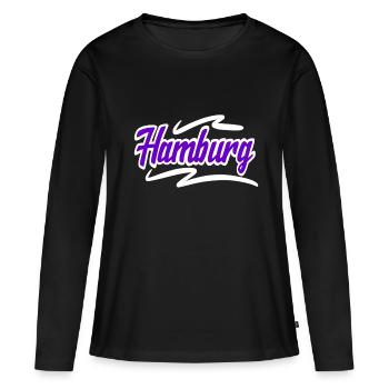 Hambourg - T-shirt manches longues Premium bio Femme - noir - Devant - Julia (174cm)