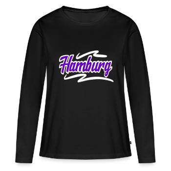 Hambourg - T-shirt manches longues Premium bio Femme - noir - Devant - Julia (174cm)