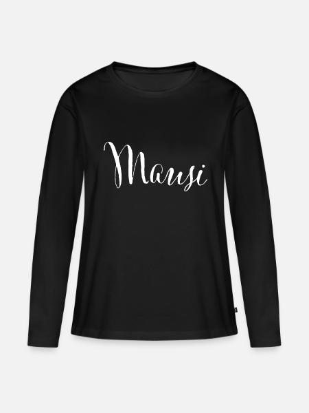 Mausi - Frauen Premium Bio Langarmshirt - Schwarz