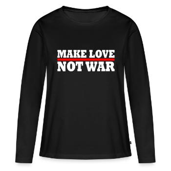 Make love not war - T-shirt manches longues Premium bio Femme - noir - Devant - Julia (174cm)