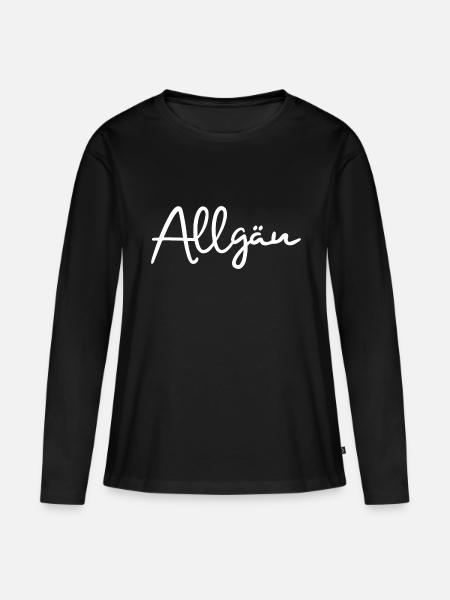 Allgäu - Frauen Premium Bio Langarmshirt - Schwarz