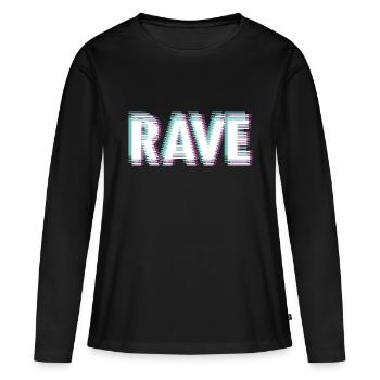 Rave - Frauen Premium Bio Langarmshirt - Schwarz - Vorne - Julia (174cm)