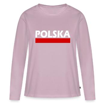 Polska - T-shirt manches longues Premium bio Femme - rose poudré - Devant - Julia (174cm)