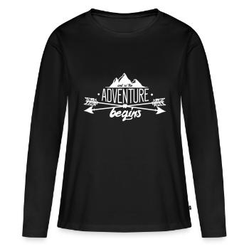Adventure - World Travel Travel Aventure Typographie - T-shirt manches longues Premium bio Femme - noir - Devant - Julia (174cm)
