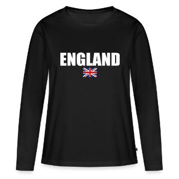 angleterre - T-shirt manches longues Premium bio Femme - noir - Devant - Julia (174cm)