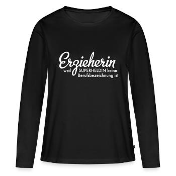 educator - Women's Premium Organic Long Sleeve Shirt - black - Front - Julia (174cm)