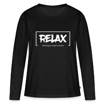 Se détendre - T-shirt manches longues Premium bio Femme - noir - Devant - Julia (174cm)