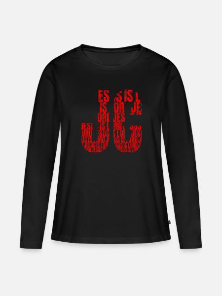 JC, Jesus, Jesus is Lord - Women's Premium Organic Long Sleeve Shirt - black