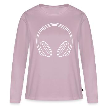 Kopfhörer - Frauen Premium Bio Langarmshirt - Altrosa - Vorne - Julia (174cm)