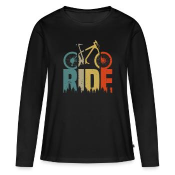 VTT VTT VTT - T-shirt manches longues Premium bio Femme - noir - Devant - Julia (174cm)
