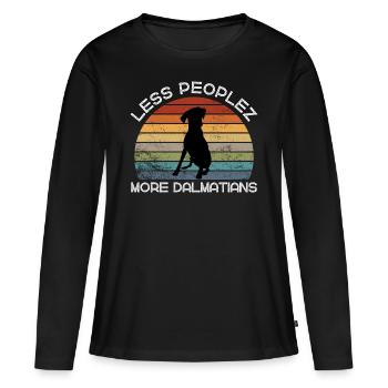 Less peoplez, more dalmatians - Women's Premium Organic Long Sleeve Shirt - black - Front - Julia (174cm)