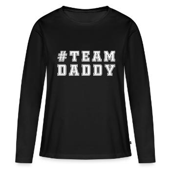 TEAM DADDY - Frauen Premium Bio Langarmshirt - Schwarz - Vorne - Julia (174cm)
