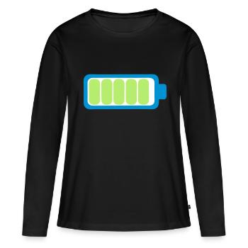 battery charge battery full icon 17 1 - Women's Premium Organic Long Sleeve Shirt - black - Front - Julia (174cm)