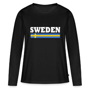 Schweden - Frauen Premium Bio Langarmshirt - Schwarz - Vorne - Julia (174cm)