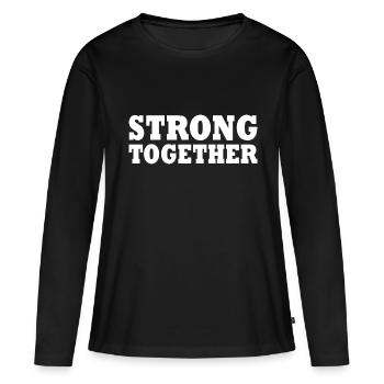 Strong together - T-shirt manches longues Premium bio Femme - noir - Devant - Julia (174cm)