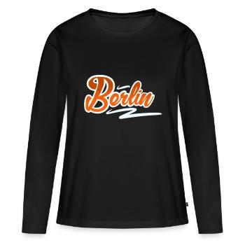 Berlin - T-shirt manches longues Premium bio Femme - noir - Devant - Julia (174cm)