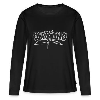 Dortmund Graffiti - T-shirt manches longues Premium bio Femme - noir - Devant - Julia (174cm)