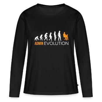 Chemise Admin · EVOLUTION · Cadeau - T-shirt manches longues Premium bio Femme - noir - Devant - Julia (174cm)