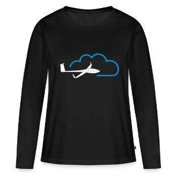 Nuage planeurs planeurs planeurs Pilot - T-shirt manches longues Premium bio Femme - noir - Devant - Julia (174cm)