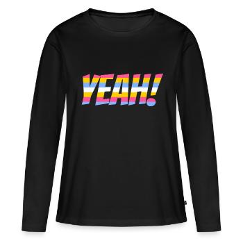 YEAH! - Frauen Premium Bio Langarmshirt - Schwarz - Vorne - Julia (174cm)