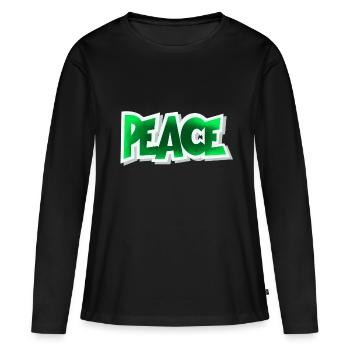 Peace - Frauen Premium Bio Langarmshirt - Schwarz - Vorne - Julia (174cm)
