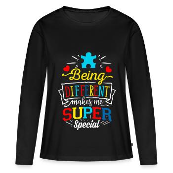 Autisme Cadeau Asperger Parents Awareness TDAH - T-shirt manches longues Premium bio Femme - noir - Devant - Julia (174cm)