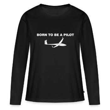 Pilot Segelflieger gleiten Geburt Geschenkidee - Frauen Premium Bio Langarmshirt - Schwarz - Vorne - Julia (174cm)