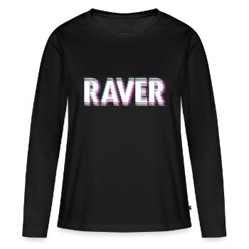 Raver - T-shirt manches longues Premium bio Femme - noir - Devant - Julia (174cm)