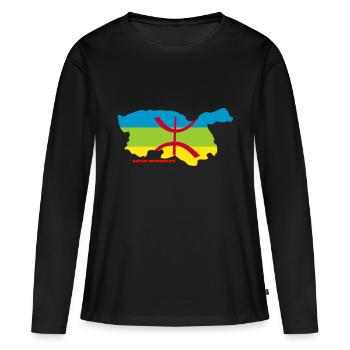 KABYLIE INDÉPENDANTE - T-shirt manches longues Premium bio Femme - noir - Devant - Julia (174cm)