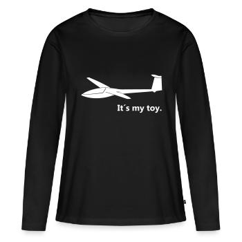 Spielzeug Segelflieger Segelflugzeug gleiten Pilot - Frauen Premium Bio Langarmshirt - Schwarz - Vorne - Julia (174cm)