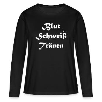 Sang sang sang larmes - T-shirt manches longues Premium bio Femme - noir - Devant - Julia (174cm)