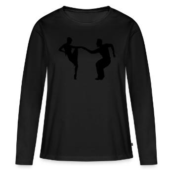 salsa - T-shirt manches longues Premium bio Femme - noir - Devant - Julia (174cm)