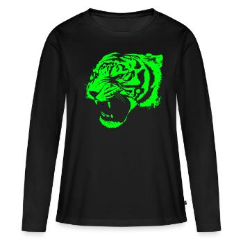 Tiger - Frauen Premium Bio Langarmshirt - Schwarz - Vorne - Julia (174cm)