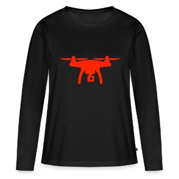 Drone - T-shirt manches longues Premium bio Femme - noir - Devant - Julia (174cm)