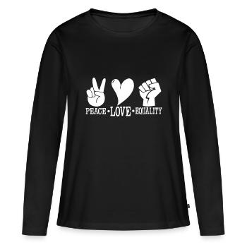 Anti-racism tolerance racism human rights - Women's Premium Organic Long Sleeve Shirt - black - Front - Julia (174cm)