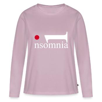 Insomnia. Sleep? What is that? Mind over Mattress. - T-shirt manches longues Premium bio Femme - rose poudré - Devant - Julia (174cm)