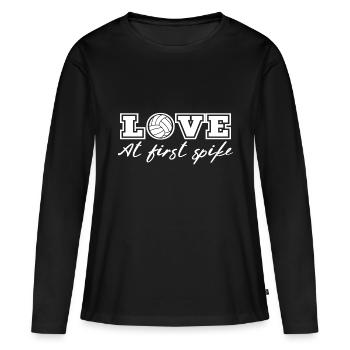 Cadeau de volley- de volley- de volley- de plage - T-shirt manches longues Premium bio Femme - noir - Devant - Julia (174cm)