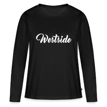 Westside Westen Ouest - T-shirt manches longues Premium bio Femme - noir - Devant - Julia (174cm)