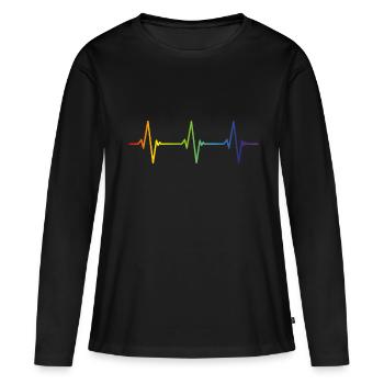 Cadeau de LGBT de la CSD Rainbow Gay Pride CSD - T-shirt manches longues Premium bio Femme - noir - Devant - Julia (174cm)